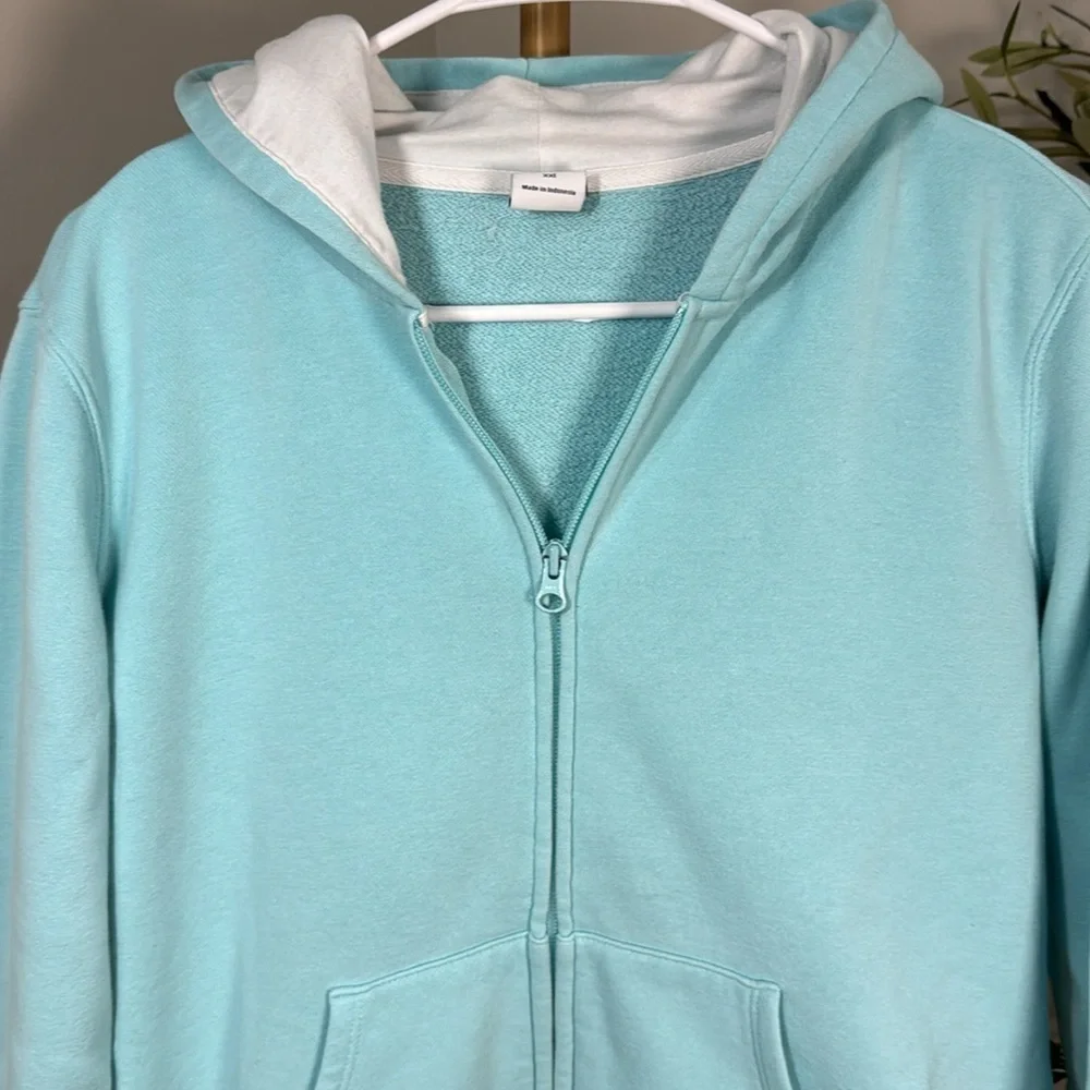 Amazon Essentials hooded zip sweater in teal green girls size XXL (K1)